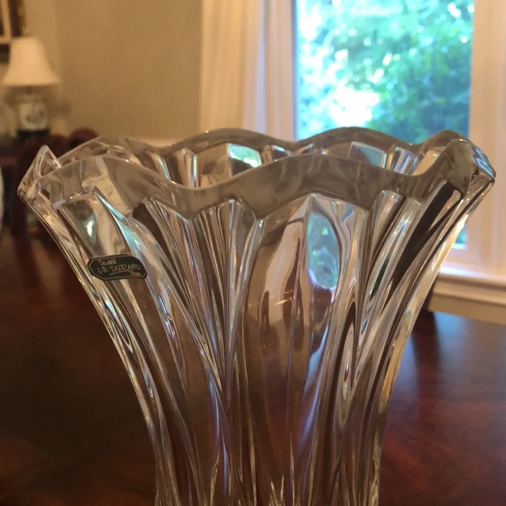 J G Durand l Vintage Crystal Floral Vase France